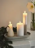 Broste Copenhagen Свеча адвентская Duo белая и бежевая — фото 3