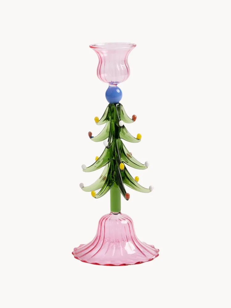 &klevering Подсвечник из выдувного стекла Merry Tree, высота 20 см