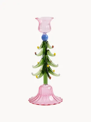 &klevering Подсвечник из выдувного стекла Merry Tree, высота 20 см