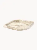 Westwing Collection Поднос декоративный Maba из мрамора, 30х30 см, высота 3 см, бежевый и светло-бежевый — фото 1