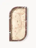 Westwing Collection Поднос декоративный Maba из мрамора, 40х20 см, высота 4 см, бордовый, кремово-белый и персиковый — фото 5