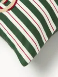 Westwing Collection Наволочка декоративная Talvi из хлопка с вышивкой, тёмно-зелёная с красным и молочно-белым — фото 3
