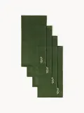 Westwing Collection Салфетка сервировочная Torry с праздничной вышивкой, набор 4 шт, тёмно-зелёная с белой вышивкой — фото 1