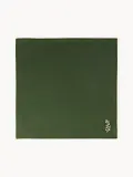 Westwing Collection Салфетка сервировочная Torry с праздничной вышивкой, набор 4 шт, тёмно-зелёная с белой вышивкой — фото 3