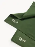 Westwing Collection Дорожка для стола Torry, тёмно-зелёная с белой вышивкой — фото 2
