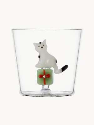 Ichendorf Кружка Tabby Cat, 300 мл, прозрачный с белым, зелёным и красным