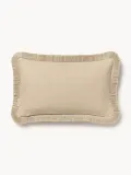Westwing Collection Наволочка декоративная двусторонная с бахромой Viona, 30х50 см, молочно-белый, бежевый — фото 4