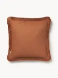 Westwing Collection Наволочка декоративная двусторонная с бахромой Viona, 50х50 см, молочно-белый, карамельный — фото 6