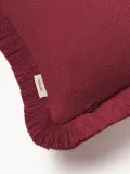 Westwing Collection Наволочка декоративная двусторонная с бахромой Viona, 30х70 см, молочно-белый, бордовый — фото 6