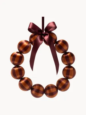 Vondels Украшение новогоднее Baubles в виде венка, карамельный с бордовым
