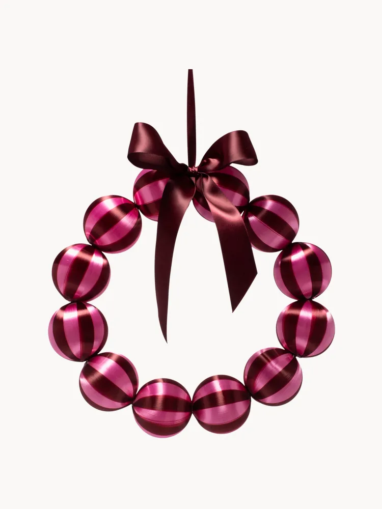 Vondels Украшение новогоднее Baubles в виде венка, розовый с бордовым