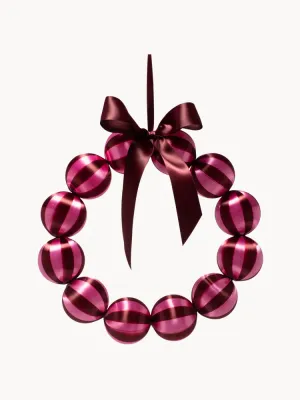 Vondels Украшение новогоднее Baubles в виде венка, розовый с бордовым