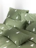 Westwing Collection Пододеяльник X-mas Tree фланелевый с рождественским узором, зелёный с белым — фото 7