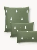 Westwing Collection Наволочка X-mas Tree из фланели, зелёная и белая — фото 1