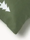 Westwing Collection Наволочка X-mas Tree из фланели, зелёная и белая — фото 2