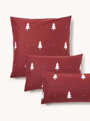 Westwing Collection Наволочка X-mas Tree, бордовая с белым