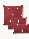 Westwing Collection Наволочка X-mas Tree, бордовая с белым — фото 1