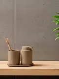Zone Denmark Набор для ванной комнаты Ume из каменной керамики, 3 предмета, нугатовый — фото 3