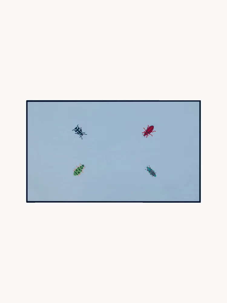 Anna + Nina Скатерть Bugging You с вышивкой, 150х255 см, светло-голубая