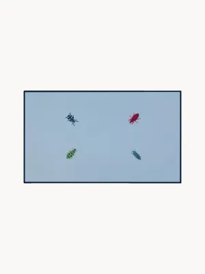 Anna + Nina Скатерть Bugging You с вышивкой, 150х255 см, светло-голубая