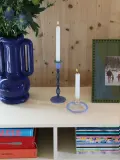 &klevering Подсвечник Salto из боросиликатного стекла, высота 23 см, синий с зелёным и прозрачным — фото 3