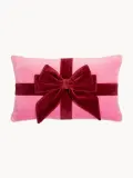 Vondels Подушка декоративная Bow из бархата, розовая с красным — фото 1