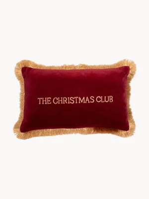 Vondels Подушка декоративная The Christmas Club из бархата с вышитой надписью