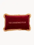 Vondels Подушка декоративная The Christmas Club из бархата с вышитой надписью — фото 1