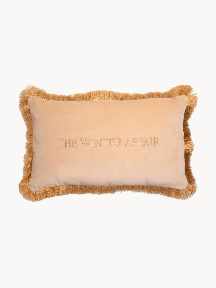Vondels Подушка декоративная The Winter Affair из бархата с вышитой надписью