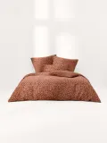 Westwing Collection Пододеяльник Leo из перкали, терракотовый с бордовым — фото 6