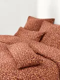 Westwing Collection Наволочка Leo из перкали, терракотовый с бордовым — фото 6