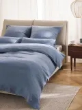 Westwing Collection Наволочка Airy льняная, синий — фото 8