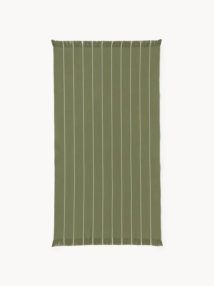 Westwing Collection Полотенце пляжное Piero, оливковый со светло-серым