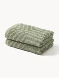 Westwing Collection Полотенце Fatu махровое, оливковый, полотенце для лица, Ш 30 × Д 30 см, 2 шт., Odcienie oliwkowego zielonego / гостевое полотенце, Ш 30 × Д 50 см, 2 шт., Odcienie oliwkowego zielonego / полотенце, Ш 50 × Д 100 см, 2 шт., Odcienie oliwkowego zielonego — фото 1