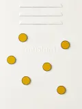 Mustard Made Магниты канцелярские The Buttons, 6 шт, солнечно-жёлтый с серебристой кромкой — фото 2