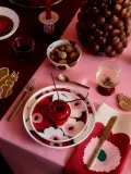 Marimekko Тарелка для завтрака Unikko, диаметр 20 см, сливовая с красным, светло-розовым и белым — фото 2