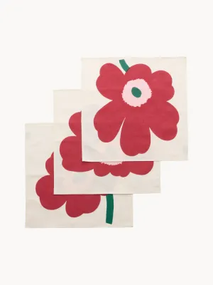 Marimekko Салфетка сервировочная Unikko из хлопка с коноплёй, набор 3 шт