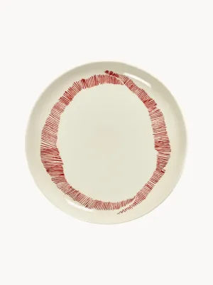 Serax Тарелка для завтрака Feast, 23 см, молочно-белая с красным