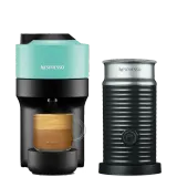 Кофемашина Nespresso Vertuo Pop мятная и Aeroccino 3 — фото 1