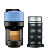 Кофемашина Nespresso Vertuo Pop синяя и Aeroccino 3 — фото 1