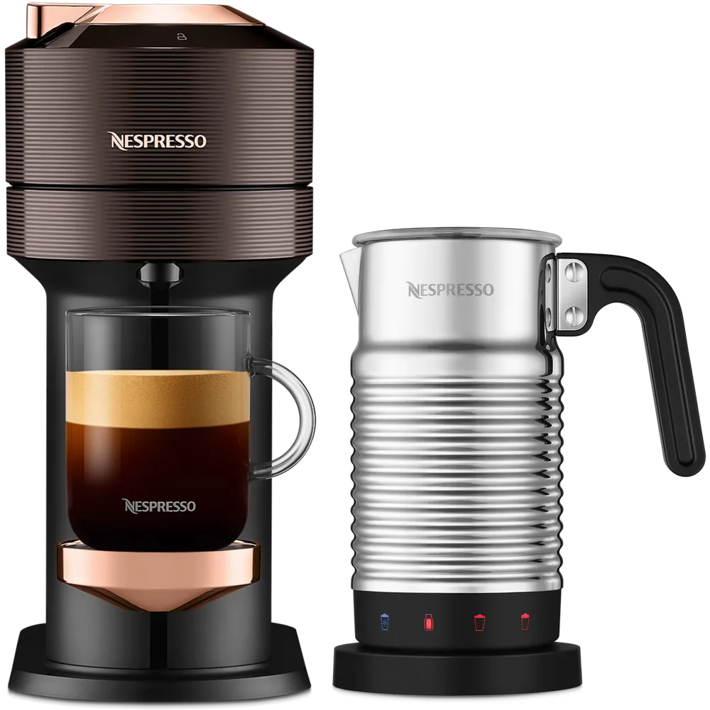 Кофемашина Nespresso Vertuo Next Premium коричневая и Aeroccino 4