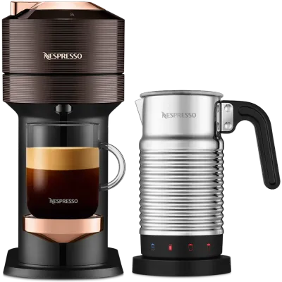 Кофемашина Nespresso Vertuo Next Premium коричневая и Aeroccino 4