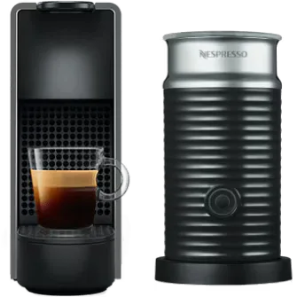 Кофемашина Nespresso Essenza Mini серая и Aeroccino 3