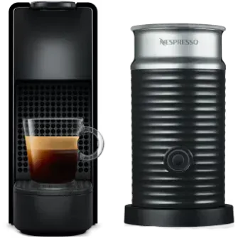 Кофемашина Nespresso Essenza Mini чёрная и Aeroccino 3