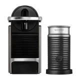 Кофемашина Nespresso Pixie титановая и Aeroccino 3 — фото 1