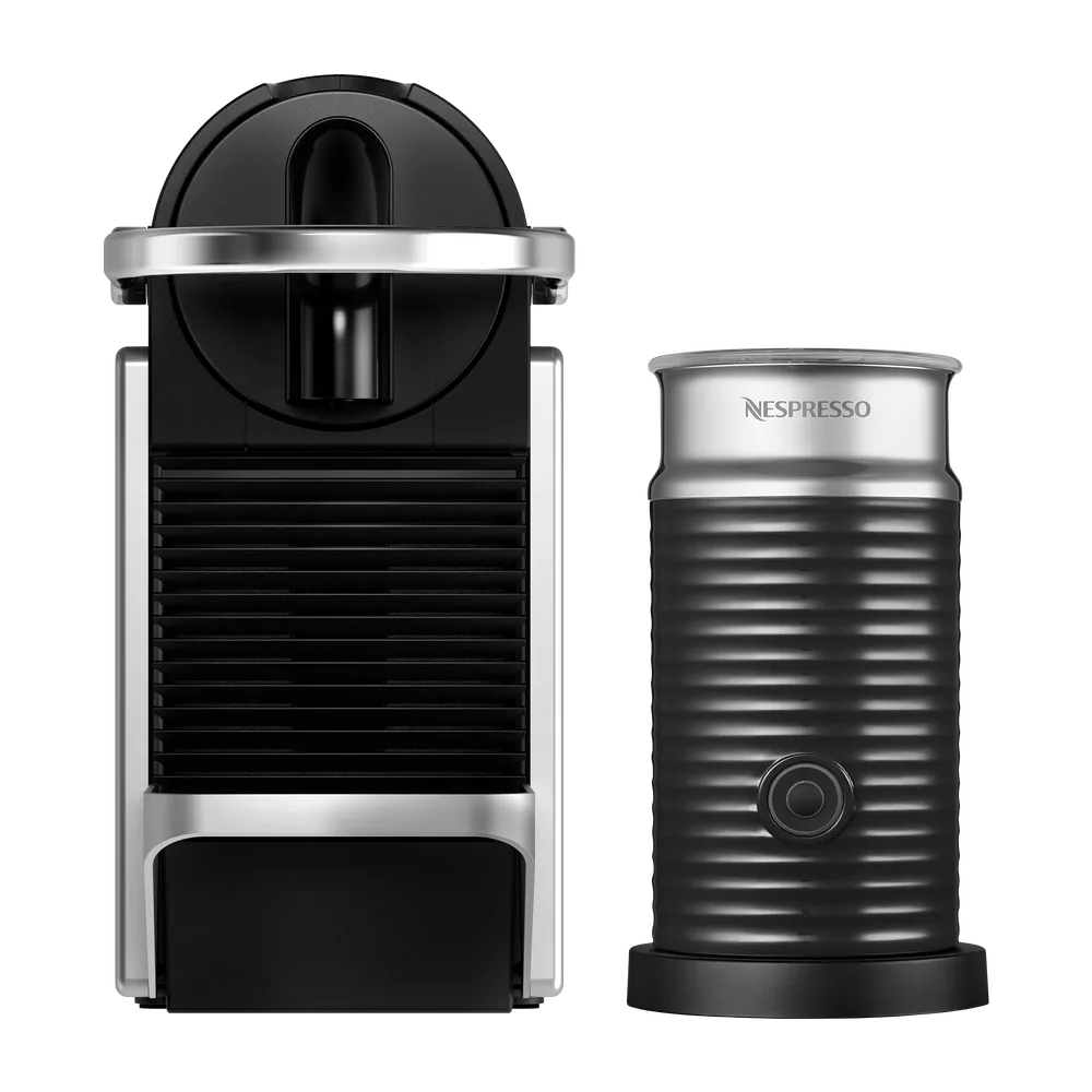 Кофемашина Nespresso Pixie серебристая и Aeroccino 3
