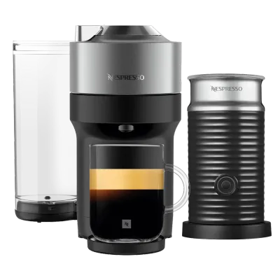 Кофемашина Nespresso Vertuo Pop+ титановая и Aeroccino3