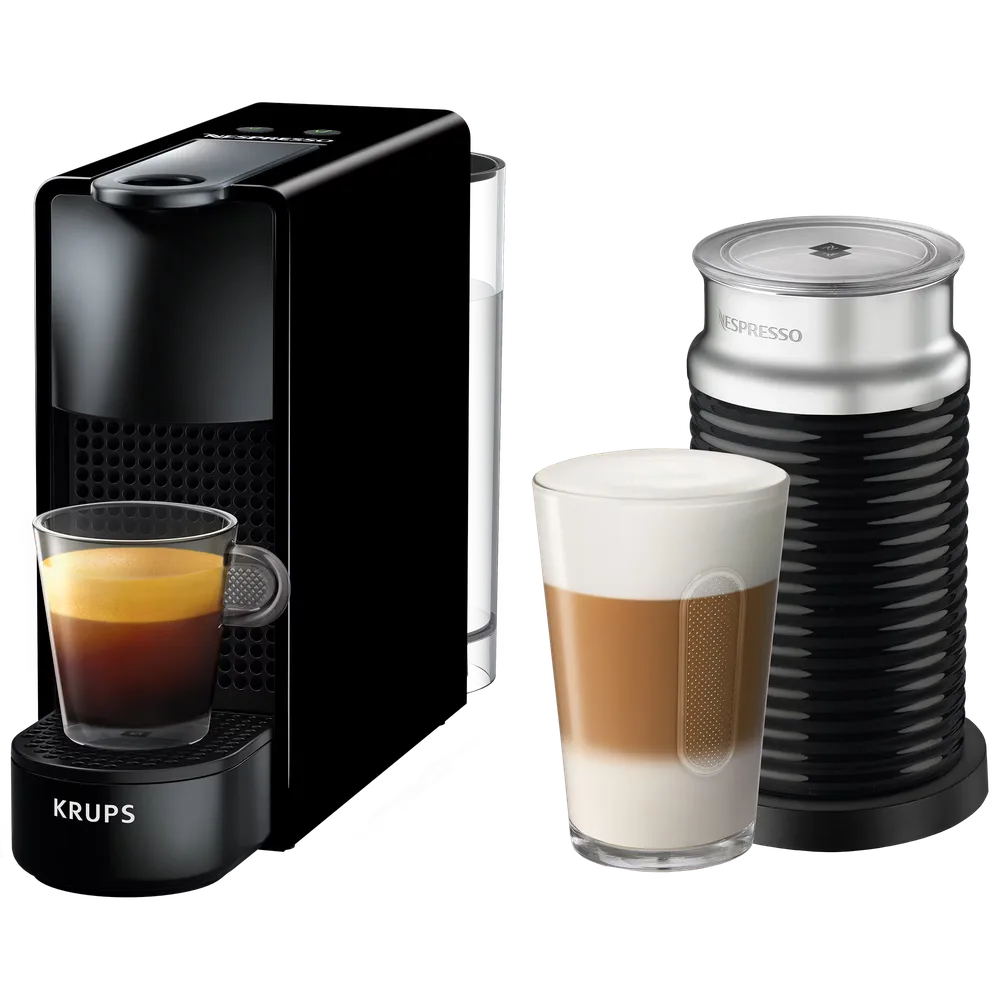 Кофемашина Nespresso Krups Essenza Mini чёрная с Aeroccino 3