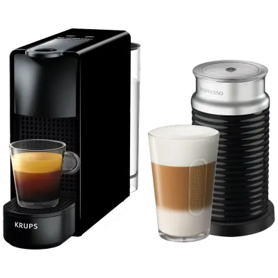 Кофемашина Nespresso Krups Essenza Mini чёрная с Aeroccino 3