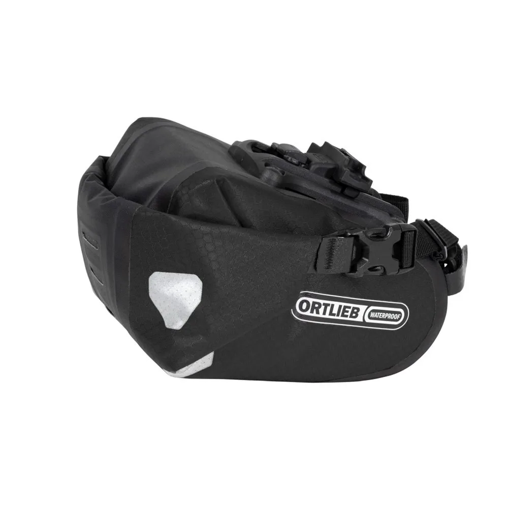 Сумка велосипедная подседельная Ortlieb Saddle Bag Two, Объём 1,6 л, цвет чёрный / Объём 4,1 л, цвет неоновый